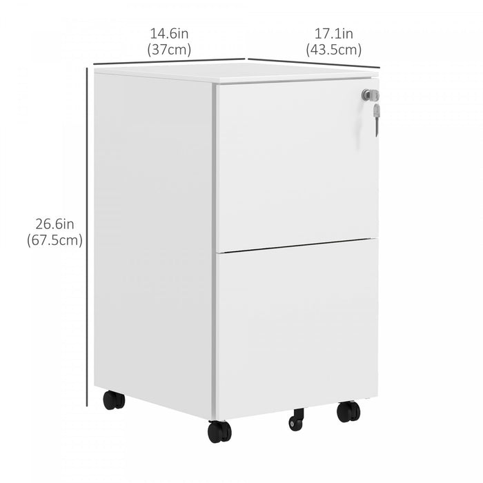 Vinsetto 2-drawer Vertical Filing Cabinet For Letter A4 Legal Size