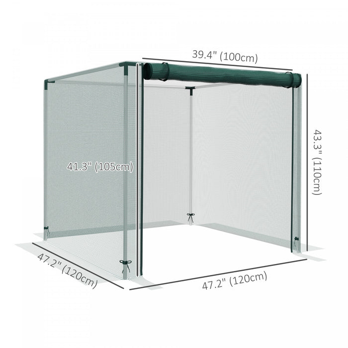 Outsunny 4' X 4' Plant Protection Tent Crop Cage With Door, Green