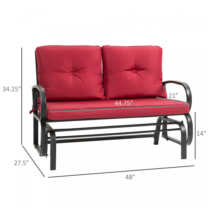 Outsunny 2-person Outdoor Glider Chair Red