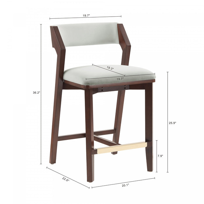 Patricia Modern Wood Upholstered Counter Stool in White Glacier - Set of 3