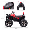 Aosom 12v Kids Powered Ride-On Four Wheeler Atv Car With Mp3 Real Working Headlights, Battery Powere|Aosom Voiture Quad A Quatre Roues Pour Enfants 12 V Avec Phares De Travail Mp3 Reels, Moto Alimentee