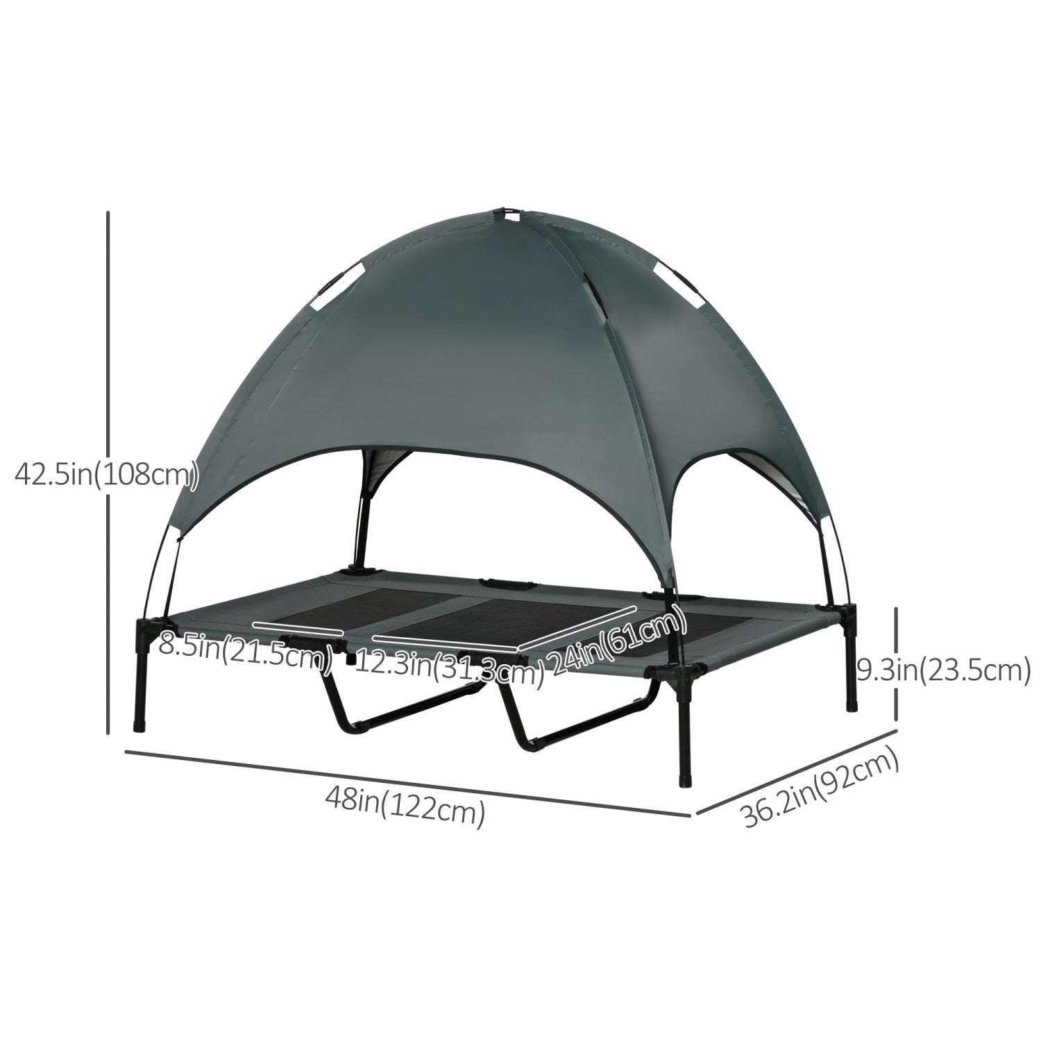 Elevated Dog Bed With Canopy, Outdoor Dog Bed Cot With Shade Tent Portable Raised Pet Cot Cooling Bed For Dogs Elevated Dog Bed With Canopy, Outdoor Dog Bed Cot With Shade Tent Portable Raised Pet Cot Cooling Bed For Dogs