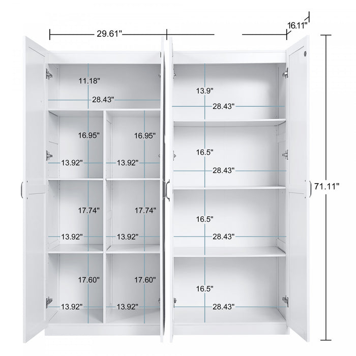 Hopkins Modern 2-Piece Wardrobe Closet in White Armoire
