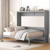 Evelyn Space-Saving Murphy Wall Bed with Foldable Cabinet Design,Queen Size,Grey Queen Bed | Evelyn Lit mural escamotable gain de place Murphy avec design d’armoire pliable, taille Queen, gris