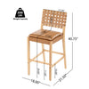 Philip Modern Rubber Wood Bar Stool Set of 2 with Woven Back Support,Natural | Philip – Lot de 2 tabourets de bar modernes en bois d’hevea avec dossier en tressage, finition naturelle