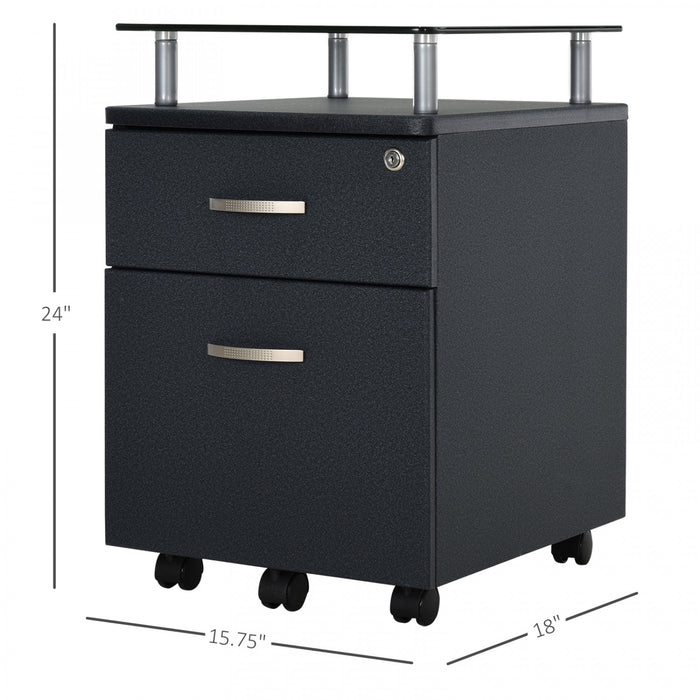 Homcom Filing Cabinet With Lock And Hanging Rail
