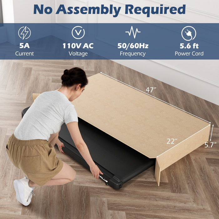 Goplus 2.5hp Under Desk Treadmill For Home And Office Remote Control Led Display Black