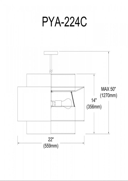 Dainolite Priya 4 Light Chandelier Small Matte Black Black/White Shade Lamp