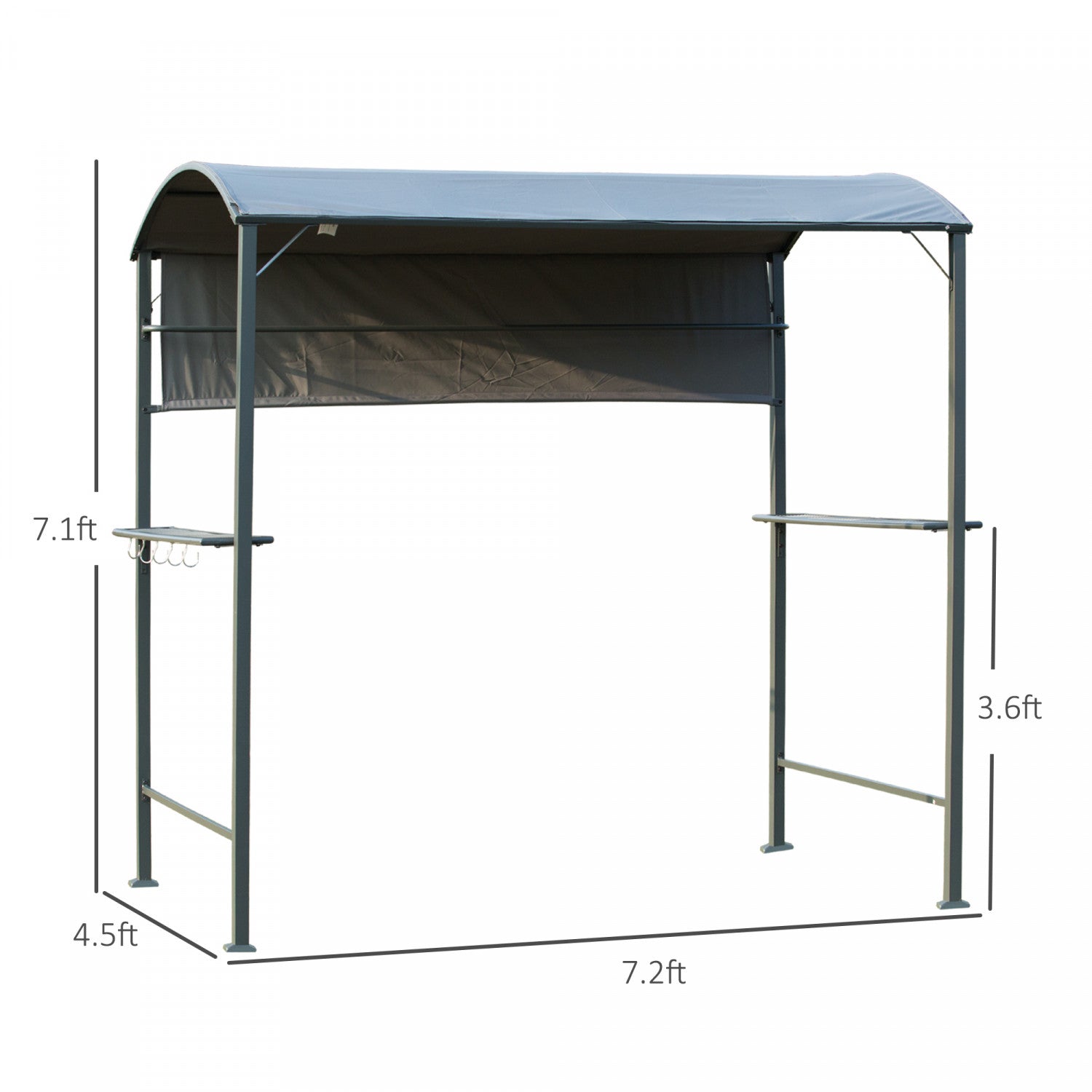 Outsunny 7x4.5ft Outdoor Bbq Gazebo Tent Metal Frame Garden