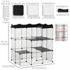 Pawhut 40 Panels Small Animal Cage, Pet Playpen With Doors, Kitten Cage, Portable Metal Wire Yard Fo|Pawhut Parc Pour Animaux De Compagnie Diy Petit Animal Cage Cloture Avec Rampe De Porte Accessoires