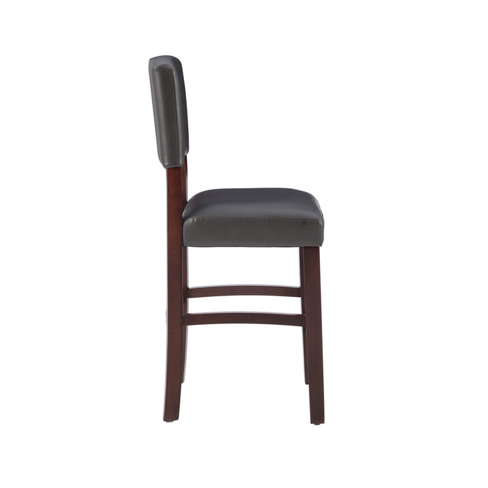 Monaco Faux Leather Counter-Height Stool - Espresso