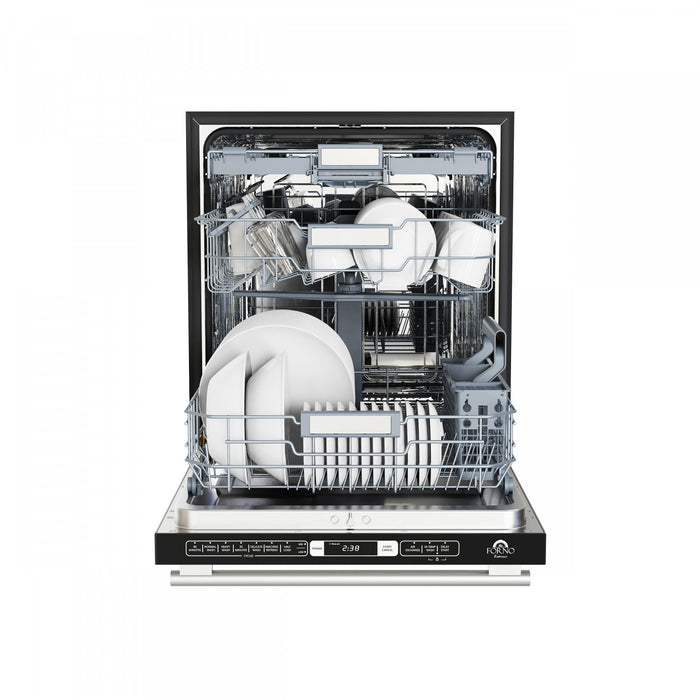 Forno Romano 24 in. Built-In Tall Tub Dishwasher, Top Control, 52 dBA - FDWBI8035-24S
