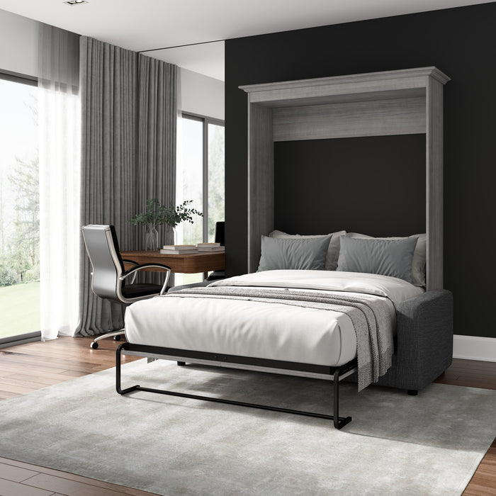 Bestar Versatile Full Murphy Bed Sofa (73 W) - Platinum Grey