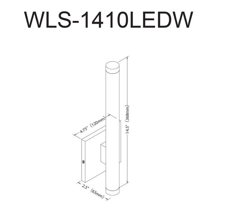 Dainolite Wilson Wall Sconce 10w LED Aged Brass Frosted Acrylic Diffuser Lamp