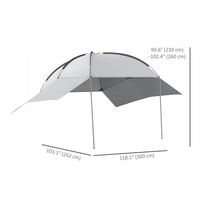 Outsunny Portable Suv Tailgate Tent With Awning, Car Camping Tent