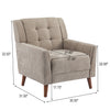 Midway Mid-Century Modern Armchair with Tufted Waffle Stitch, Light Brown, Walnut | Midway Fauteuil Moderne du Milieu de Siecle a Point Capitonne Gaufre, Brun Clair, Noyer