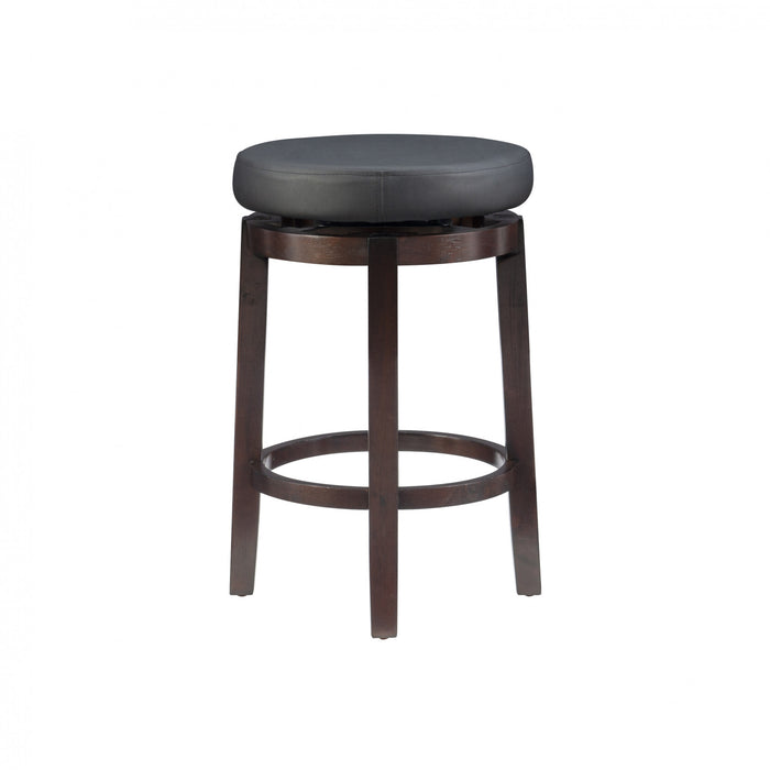 Maya Faux Leather Counter-Height Stool - Black