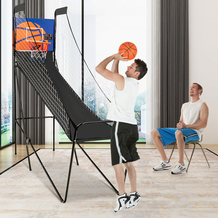 Costway Foldable Single Shot Basketball Arcade Game W/electronic Scorer 3 Basketballs