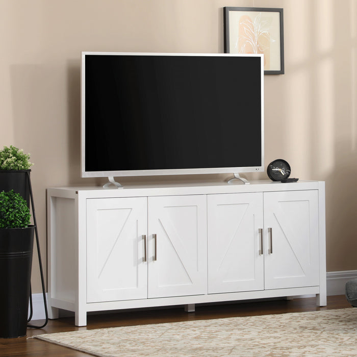 HOMCOM Farmhouse Kitchen Sideboard TV Cabinet Stand for TVs up to 65\" White