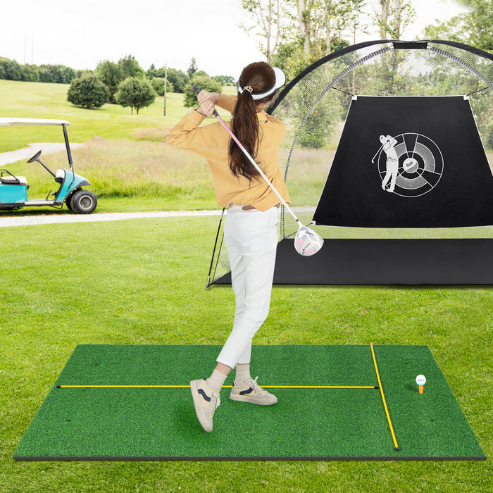 Costway 5 X 4 Ft Golf Hitting Mat Artificial Indoor Outdoor Turf Golf Training Mat 27 Mm