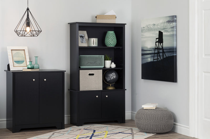 Vito Small 2-door Storage Cabinet - Pure Black 