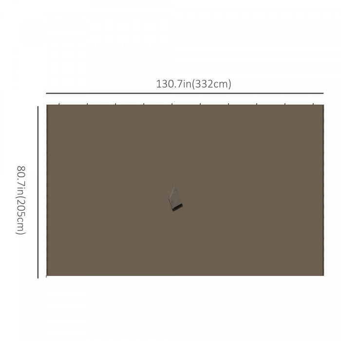 Outsunny Replacement Gazebo Curtains With Zipper, 4-panel Gazebo Privacy Side Panels Only, For 10' X 12' (3 X 3.6 M) Gazebos Or Pergolas, Hooks/c-rings Included, Brown