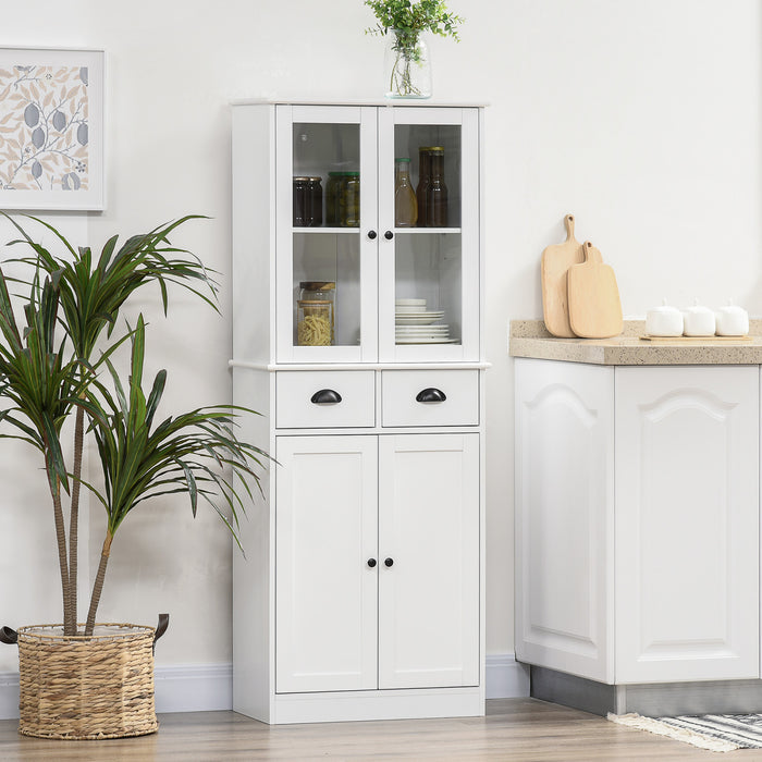 HOMCOM 61\" Kitchen Pantry Storage Cabinet w/ Shelves Soft Close Doors