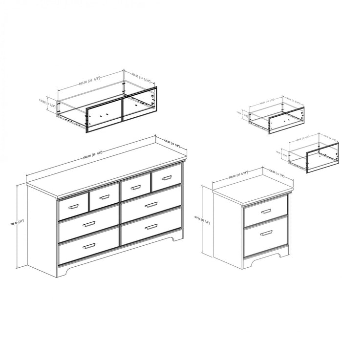 Versa 6-drawer Dresser And Nightstand Set - Weathered Oak 