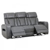 Kingsley 78 in. Leather Match Power Reclining Sofa with Storage Console and USB - Charcoal | Sofa inclinable electrique Kingsley de 78 po en cuir assorti avec console de rangement et USB - Charbon