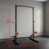 Soozier Power Cage Squat Rack, 1100LB Capacity Power Rack with Pull-Up Bar, Adjustable J-Hooks, Safety Arms, Weight Plate and Barbell Storage for Home Gym Strength Training