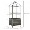 Outsunny Outdoor Towel Rack For Pool, Covered Pool Caddy, Grey