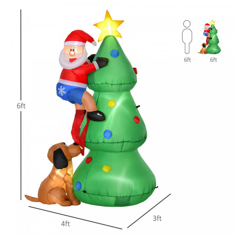 Homcom 6ft Inflatable Christmas Tree Decoration - The Brick