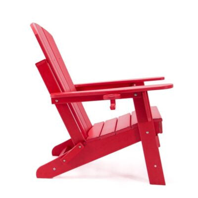 Lake Country Outdoors High-Density Polyethylene Adirondack Chair - Red Patio Seat
