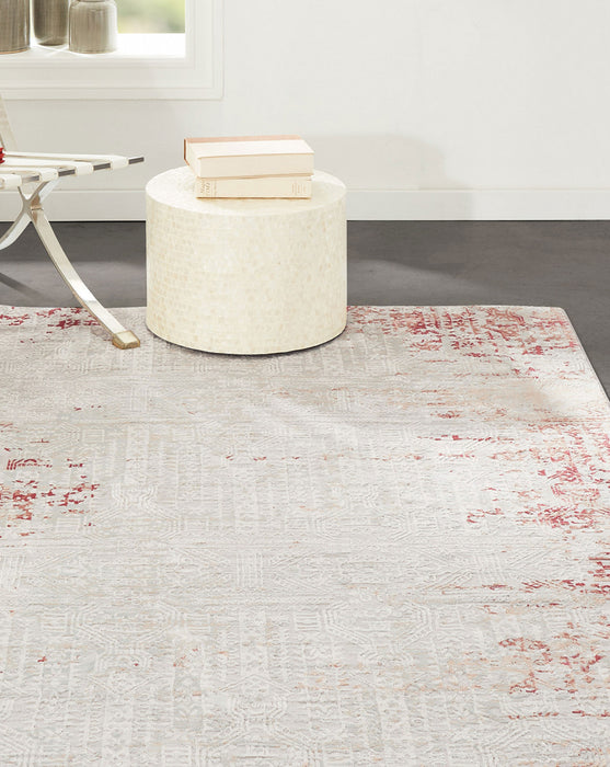 Amber Traditional 5'1\" x 7'7\" Area Rug in Red Indoor Area Rug