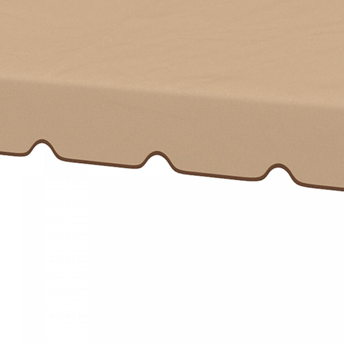 Outsunny 9.8'x9.8' Double Roof Gazebo Replacement Canopy Top Cover, Khaki
