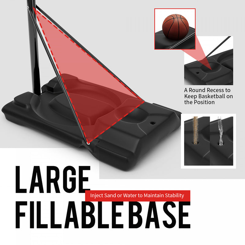 Costway Height Adjustable Portable Basketball Hoop System Shatterpr ...