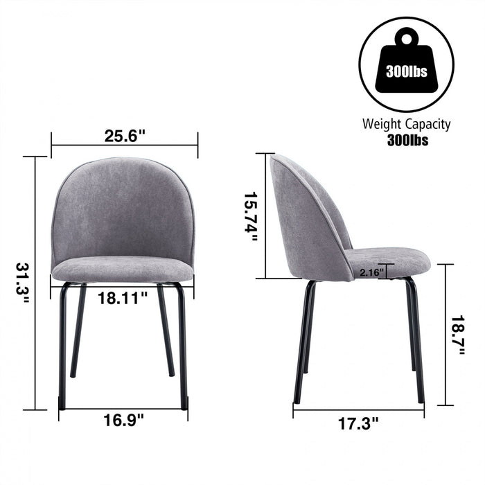 Ethan Ergonomic Dining Chairs Set of 2,Grey Accent Chair