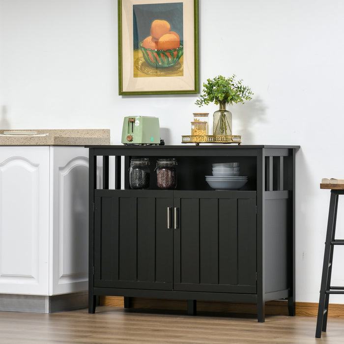 HOMCOM Sideboard Buffet Storage Cabinet Console Table with 2 Doors Black