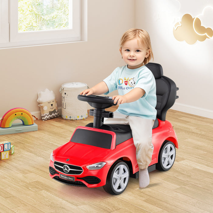 Costway Kids Ride On Push Car Mercedes-benz Licensed 3-in-1 Sliding Car Red