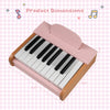 Costway 18 Keys Kids Piano Keyboard with Removable Music Stand One-key Start for Boys Girls Pink