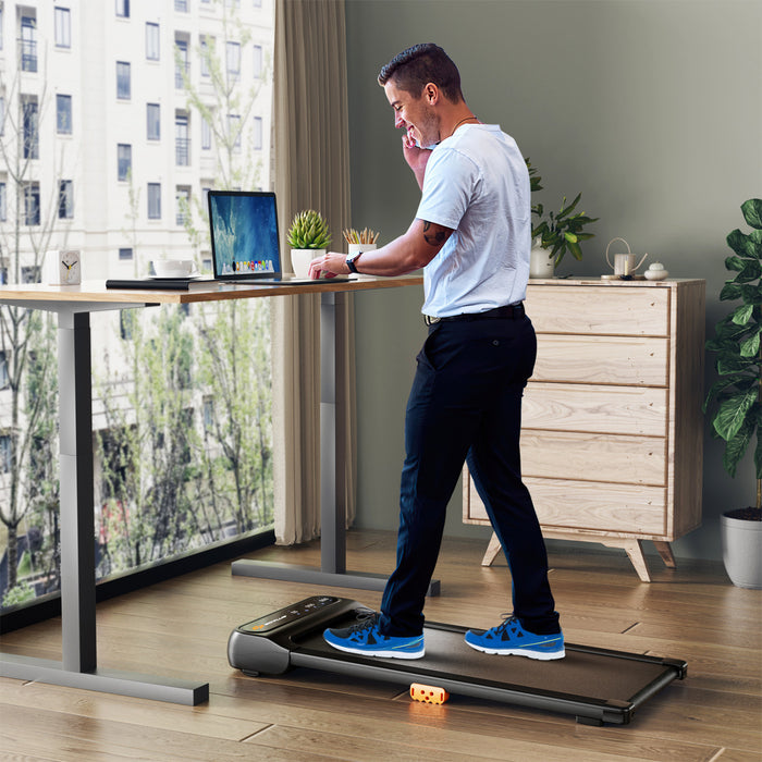 Costway Walking Pad 2 In 1 Under Desk Treadmill For Home With Watch Remote Control & Led Display