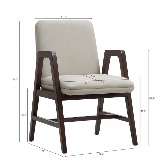 Stella Modern Velvet Wood Armchair in Champagne - Set of 2