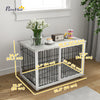 Pawhut 35in Dog Crate Furniture With Washable Cushion, Indoor Dog Kennel End Table With Adjustable F|Pawhut Meuble De Cage De Chien Avec Coussin Lavable, Table D'appoint Pour Niche D'interieur Avec Pie