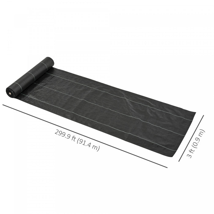 Outsunny 3ftx300ft Gardener Premium Weed Barrier 4.6OZ Landscape Fabric Durable & Heavy-Duty Weed Block Gardening Mat, Easy Setup & Superior Weed Control Convenient Design