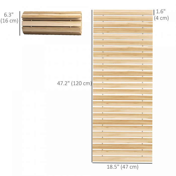 Outsunny 47\" Wooden Garden Pathway, Outdoor Walkway, Natural Wood Finish