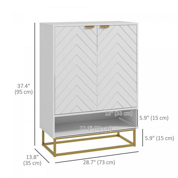 HOMCOM Shoe Cabinet for Entryway, 12 Pairs Shoe Storage Cabinet, White