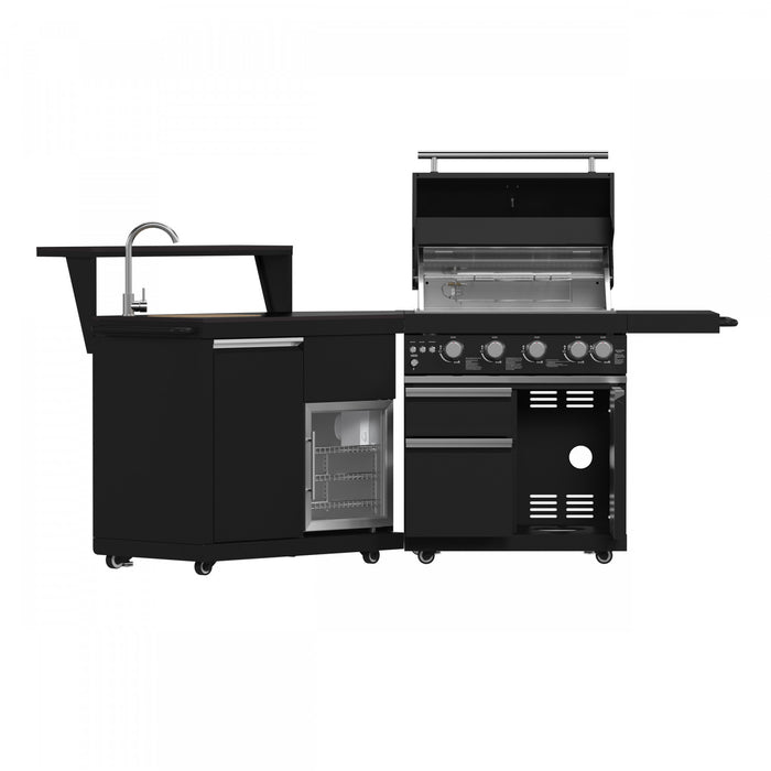 Forno All'Aperto 62,600 BTU BBQ & Sink Module with Black Countertops, Bar & Beverage Center - FODKT2582BLK