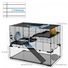 Pawhut Hamster Cage, Gerbil Cage With Glass Basin, Ramps, Platforms, Hut, Exercise Wheel, For Syrian|Pawhut Cage A Hamster, Cage A Gerbilles Avec Bassin En Verre, Rampes, Plates-formes, Cabane, Roue D'