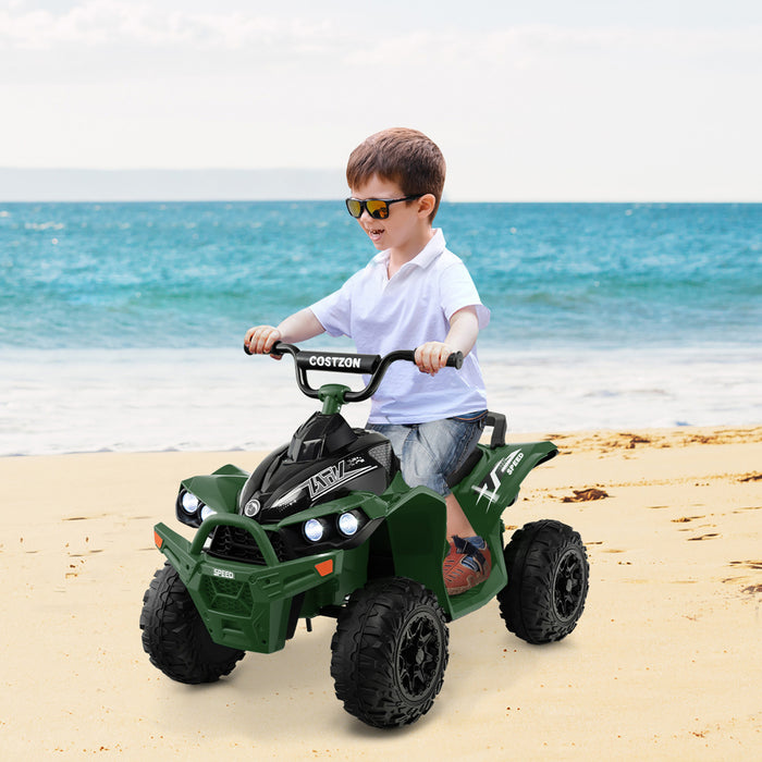 Costway 12v Battery Powered Kids Ride On Atv Electric 4-wheeler Quad Car With Mp3 & Light