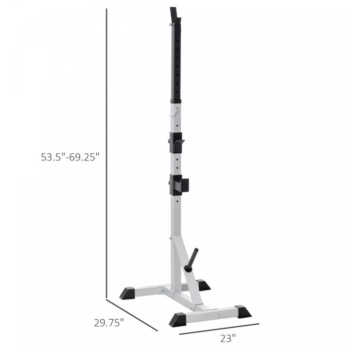 Soozier 2-piece Barbell Rack, 53.5\"-69.3\" Height Adjustable Squat Rack Bench Press Rack, 440lbs Capacity